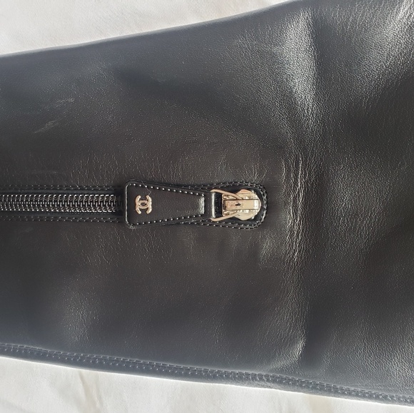 CHANEL Stretch Leather French Cuff Thigh High Over - Picture 2 of 8